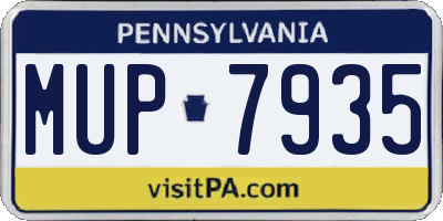 PA license plate MUP7935