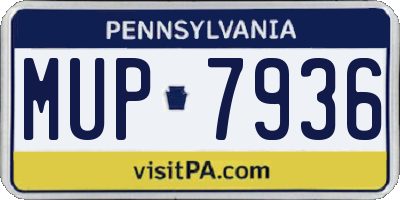 PA license plate MUP7936