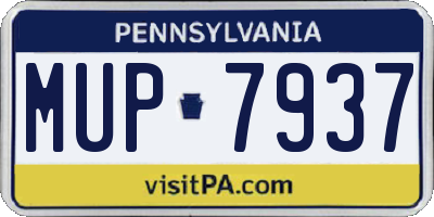 PA license plate MUP7937