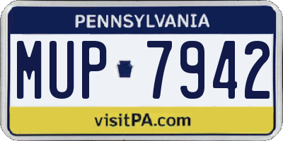 PA license plate MUP7942