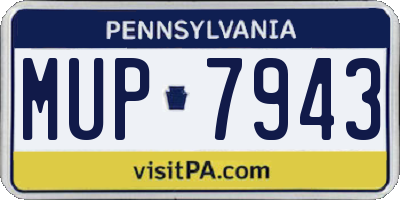 PA license plate MUP7943