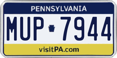 PA license plate MUP7944