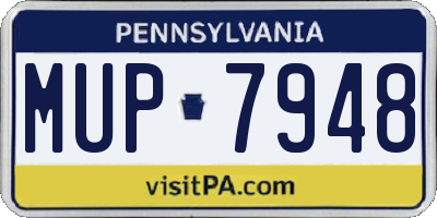 PA license plate MUP7948