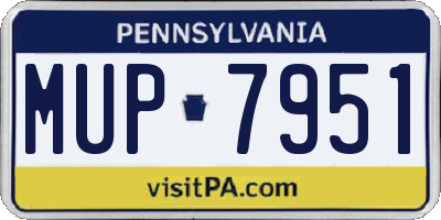 PA license plate MUP7951