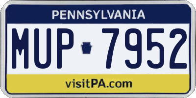 PA license plate MUP7952