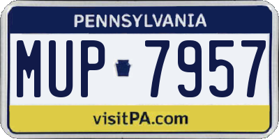 PA license plate MUP7957
