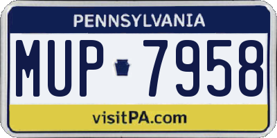 PA license plate MUP7958