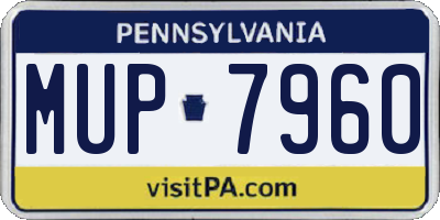 PA license plate MUP7960