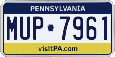 PA license plate MUP7961