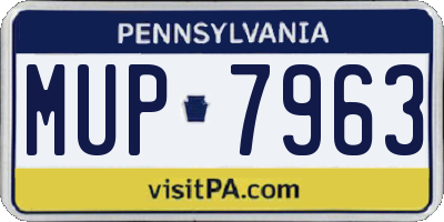 PA license plate MUP7963