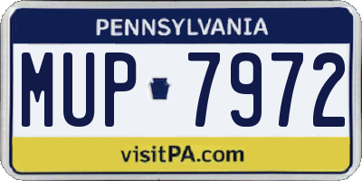 PA license plate MUP7972