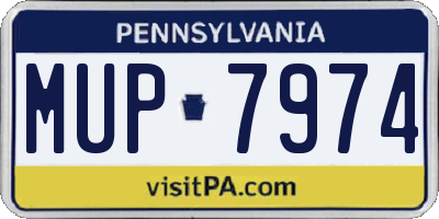 PA license plate MUP7974