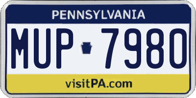 PA license plate MUP7980