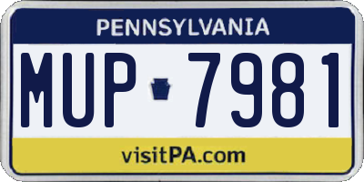PA license plate MUP7981