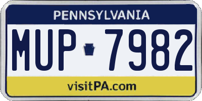 PA license plate MUP7982
