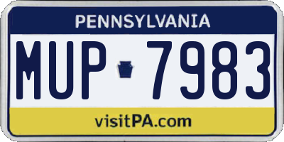PA license plate MUP7983