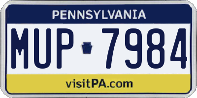 PA license plate MUP7984