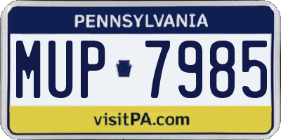 PA license plate MUP7985