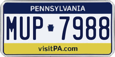 PA license plate MUP7988