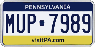 PA license plate MUP7989