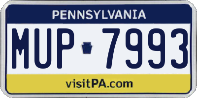 PA license plate MUP7993