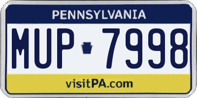 PA license plate MUP7998