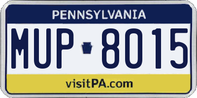 PA license plate MUP8015
