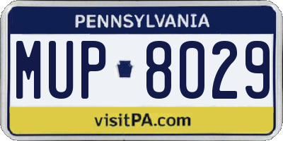 PA license plate MUP8029