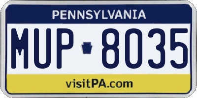 PA license plate MUP8035