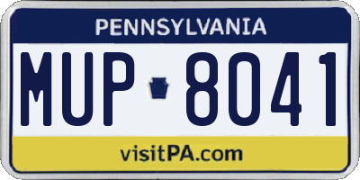 PA license plate MUP8041