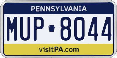 PA license plate MUP8044
