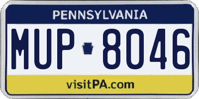 PA license plate MUP8046