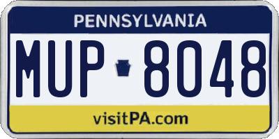PA license plate MUP8048