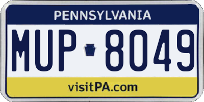 PA license plate MUP8049