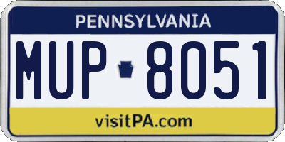 PA license plate MUP8051