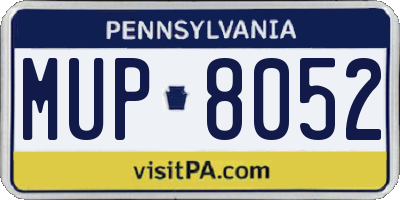 PA license plate MUP8052