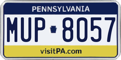 PA license plate MUP8057
