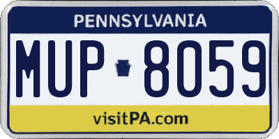 PA license plate MUP8059