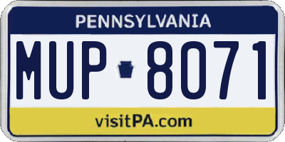 PA license plate MUP8071