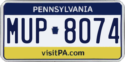 PA license plate MUP8074