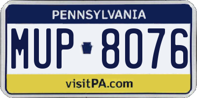 PA license plate MUP8076