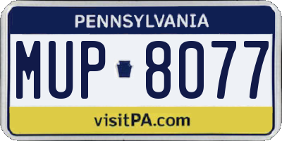 PA license plate MUP8077