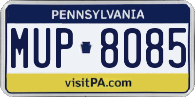 PA license plate MUP8085
