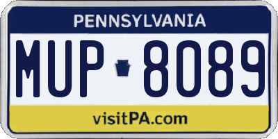PA license plate MUP8089