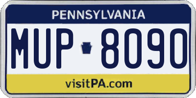 PA license plate MUP8090