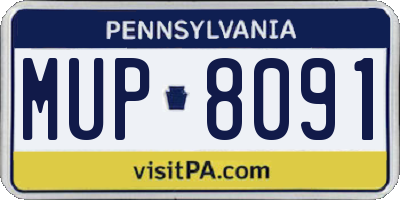 PA license plate MUP8091