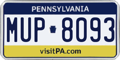 PA license plate MUP8093
