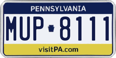 PA license plate MUP8111