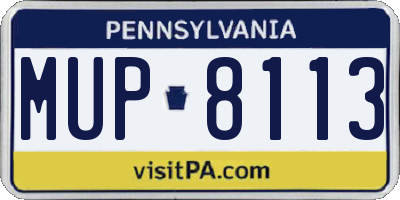 PA license plate MUP8113