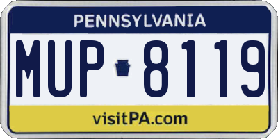 PA license plate MUP8119
